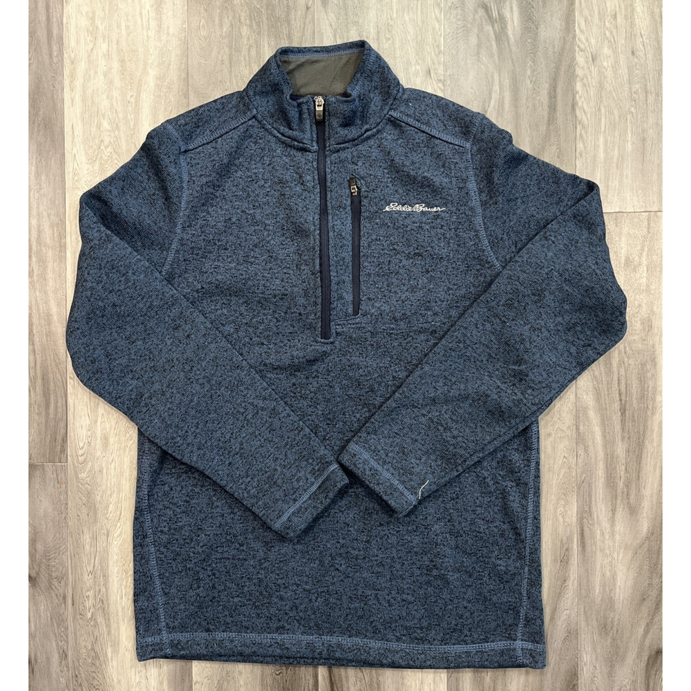 Eddie Bauer Fleece Blue 1/4 Zip Pullover with Chest Pocket Men's Small